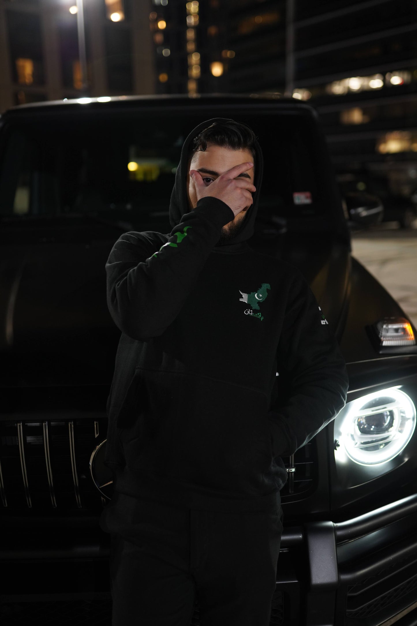 Pakistan Embroidered Reflective Hoodie