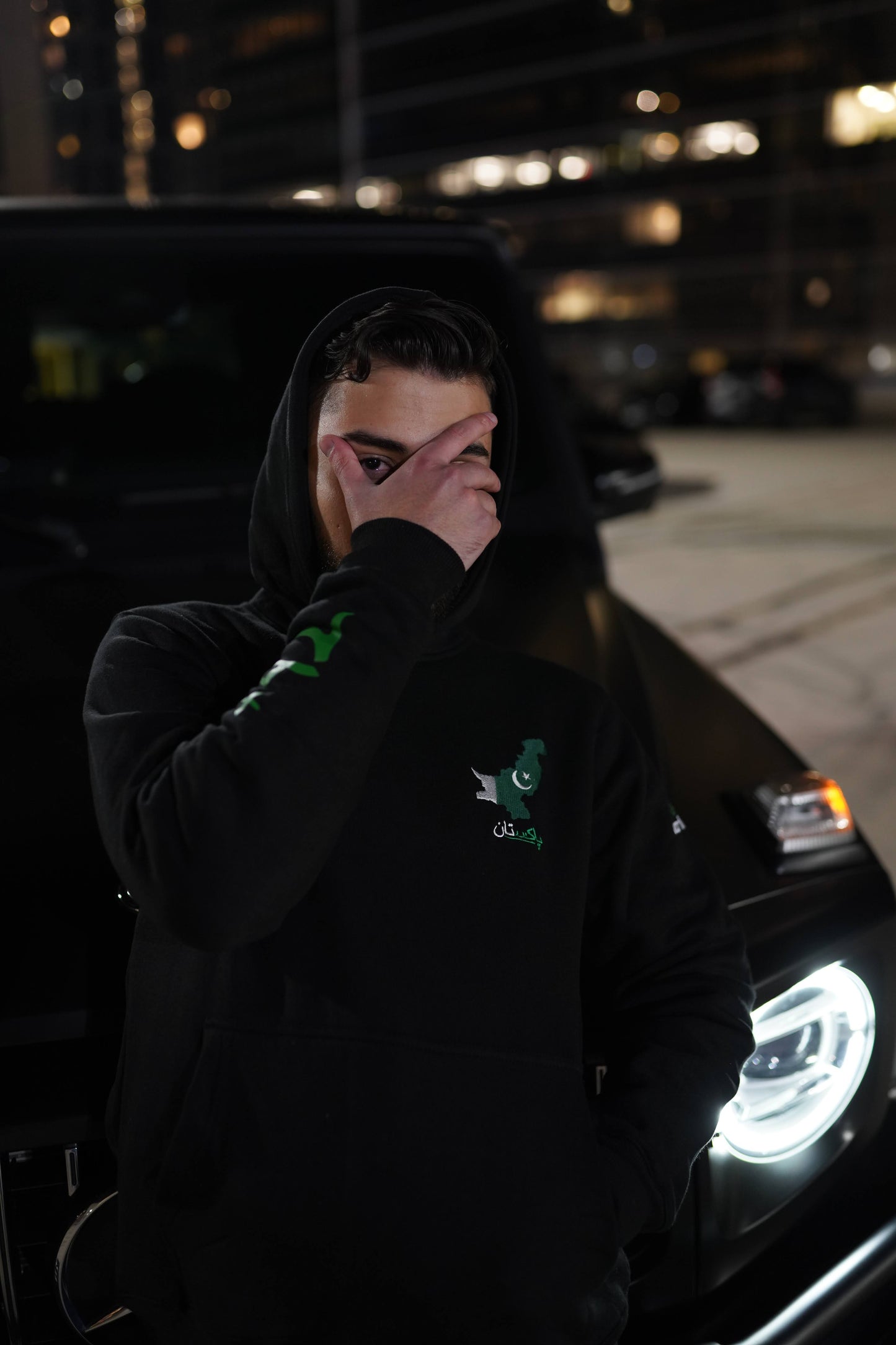 Pakistan Embroidered Reflective Hoodie