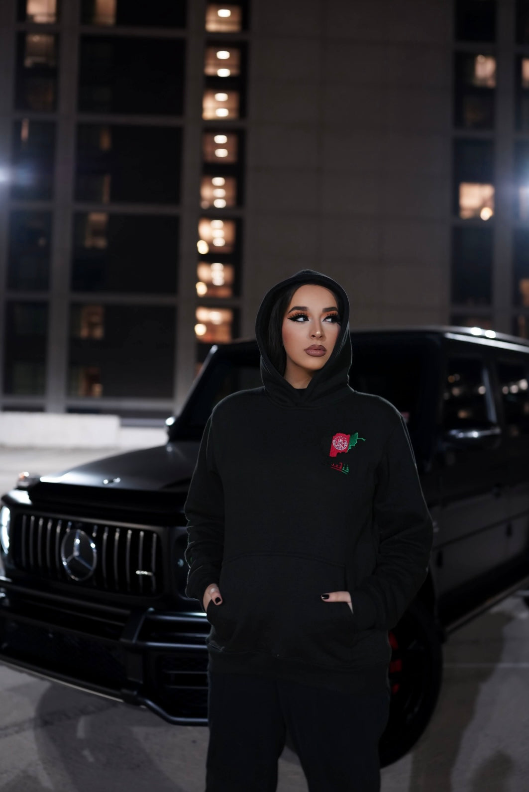 Afghanistan Reflective Embroidered Hoodie