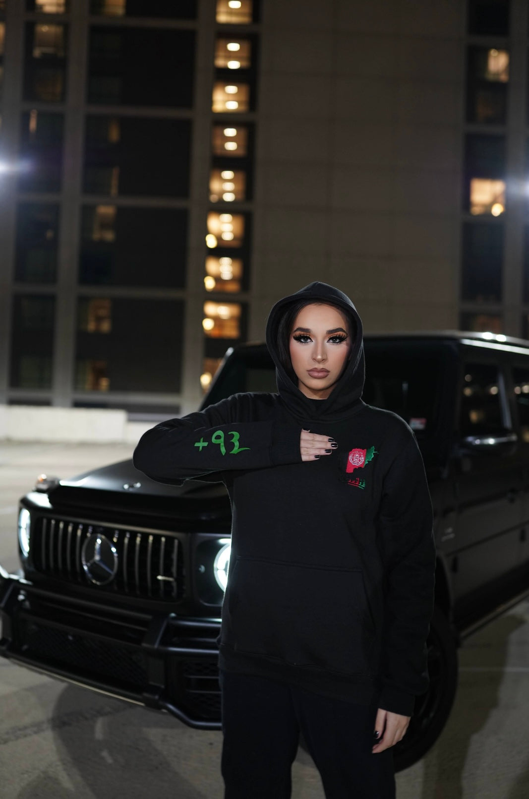 Afghanistan Reflective Embroidered Hoodie