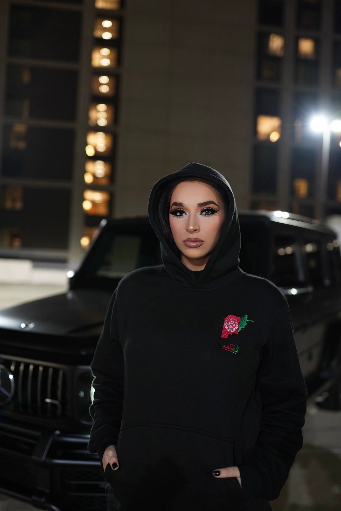 Afghanistan Reflective Embroidered Hoodie