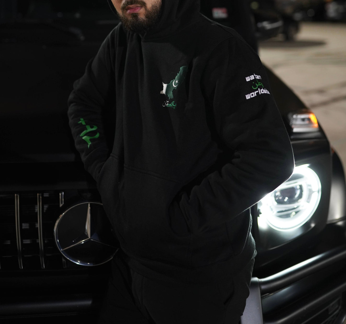 Pakistan Embroidered Reflective Hoodie